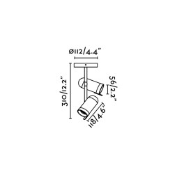 Plafón Orleans negro 2L Faro